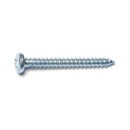 Sheet Metal Screw, #6 X 1-1/4 In, Zinc Plated Steel Pan Head Combination Drive, 50 PK